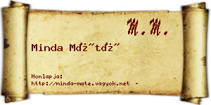 Minda Máté névjegykártya